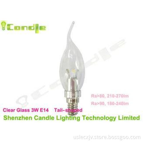 Ra70 3 Watt Led Candle Bulb E14 / E10 / E12 2200 - 6500k 11